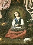 Francisco de Zurbaran the virgin as a girl, praying oil painting